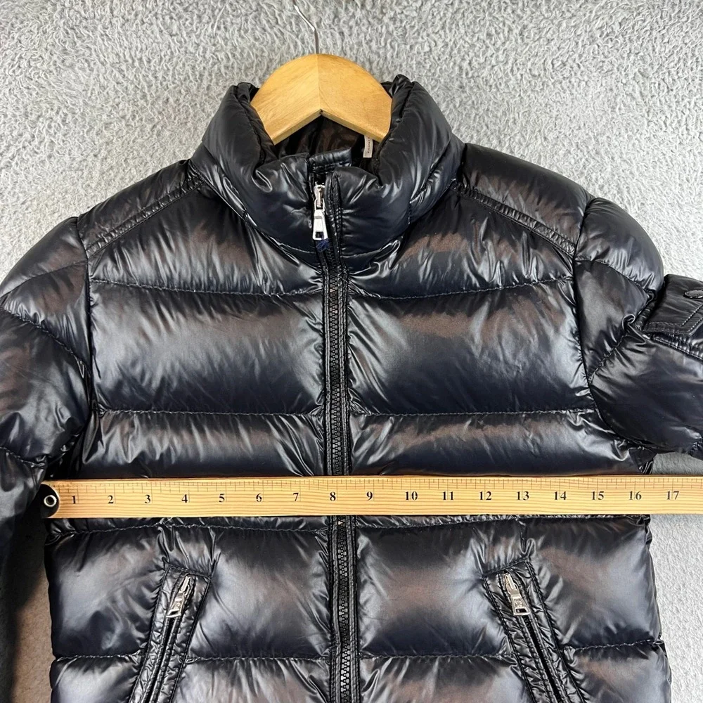 Moncler Maya Kids Puffer Jacket Black Glossy Down Coat Size 10A